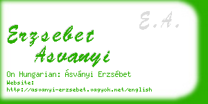 erzsebet asvanyi business card